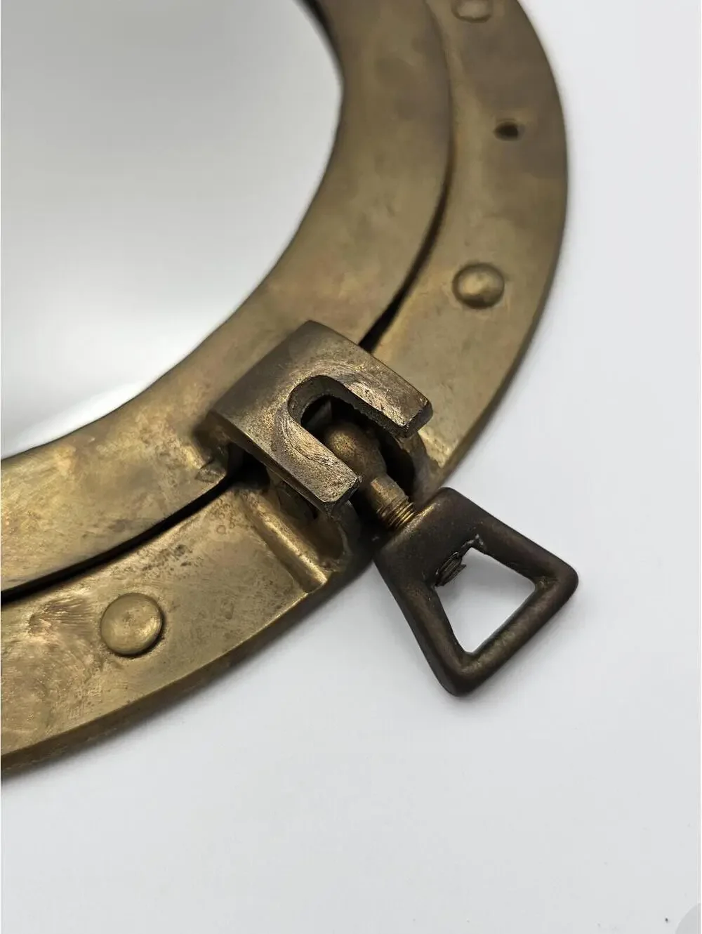 Vintage Brass Porthole Mirror Nautical Maritime Wall Decor Industrial Style
